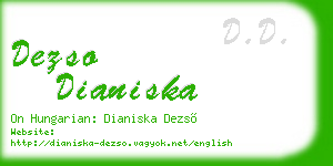 dezso dianiska business card